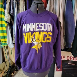80s Trench Brand Minnesota Vikings Crew Neck Sweatshirt Size Large Used NFL Vtg